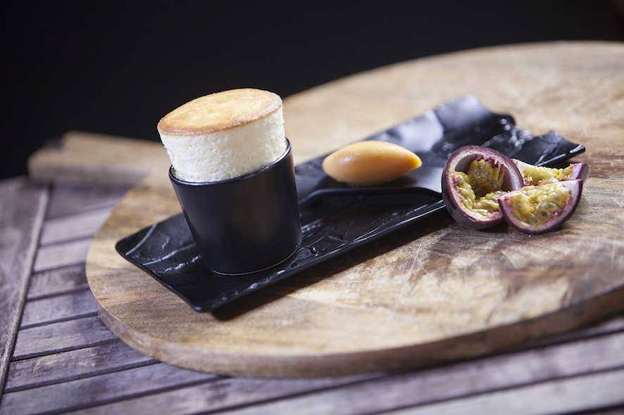 Passion fruit souffle by Joakim Prat. Photo: Greg Mirzoyan.