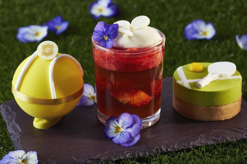 Wimbledon cakes at the cake shop at Shangri-La. Photo: courtesy of Shangri-La